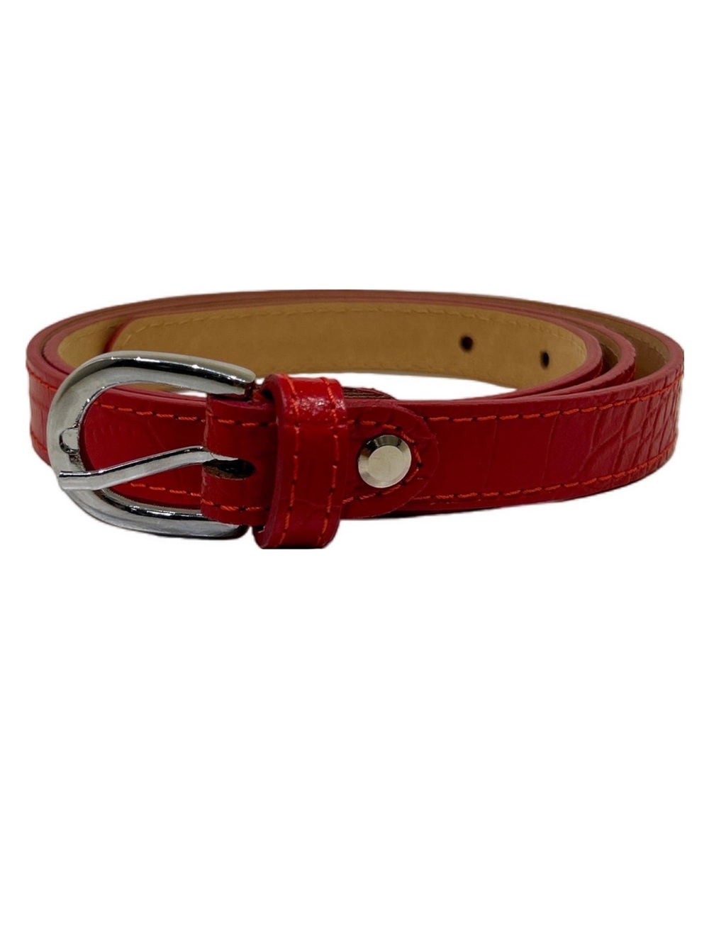 Red Women’s Narrow Leather Belt